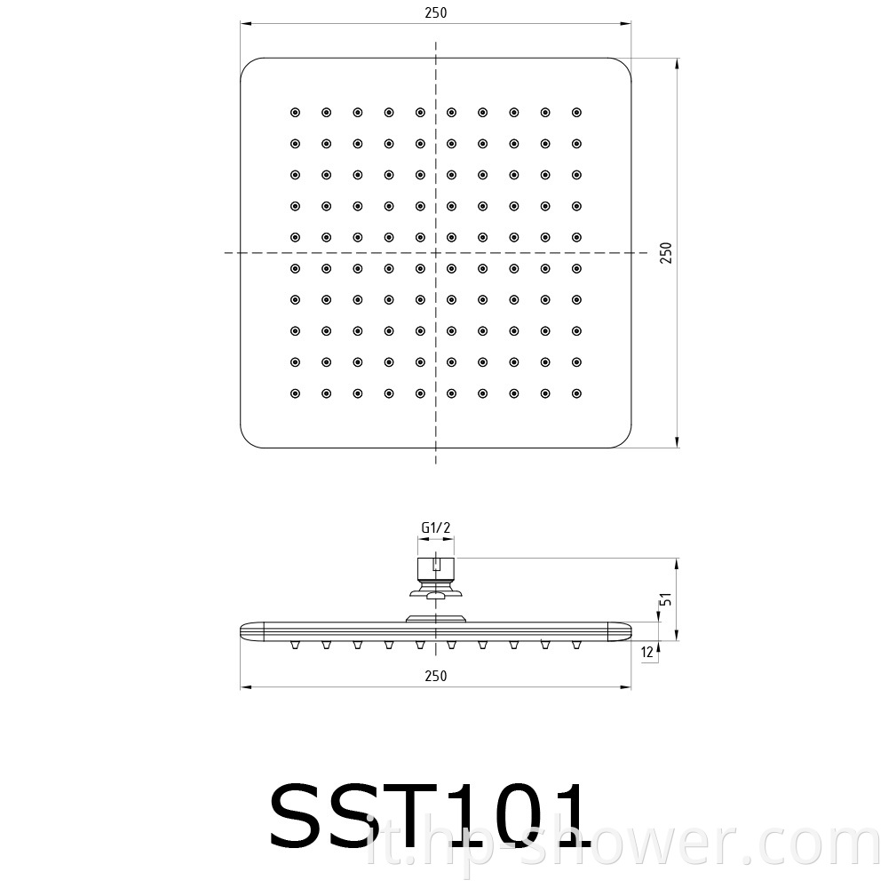 Square Stainless Steel Shower Head